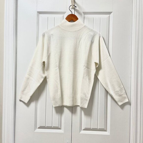 NWOT Vintage Gianni Dolce White Mock Neck Sweater - Picture 1 of 11